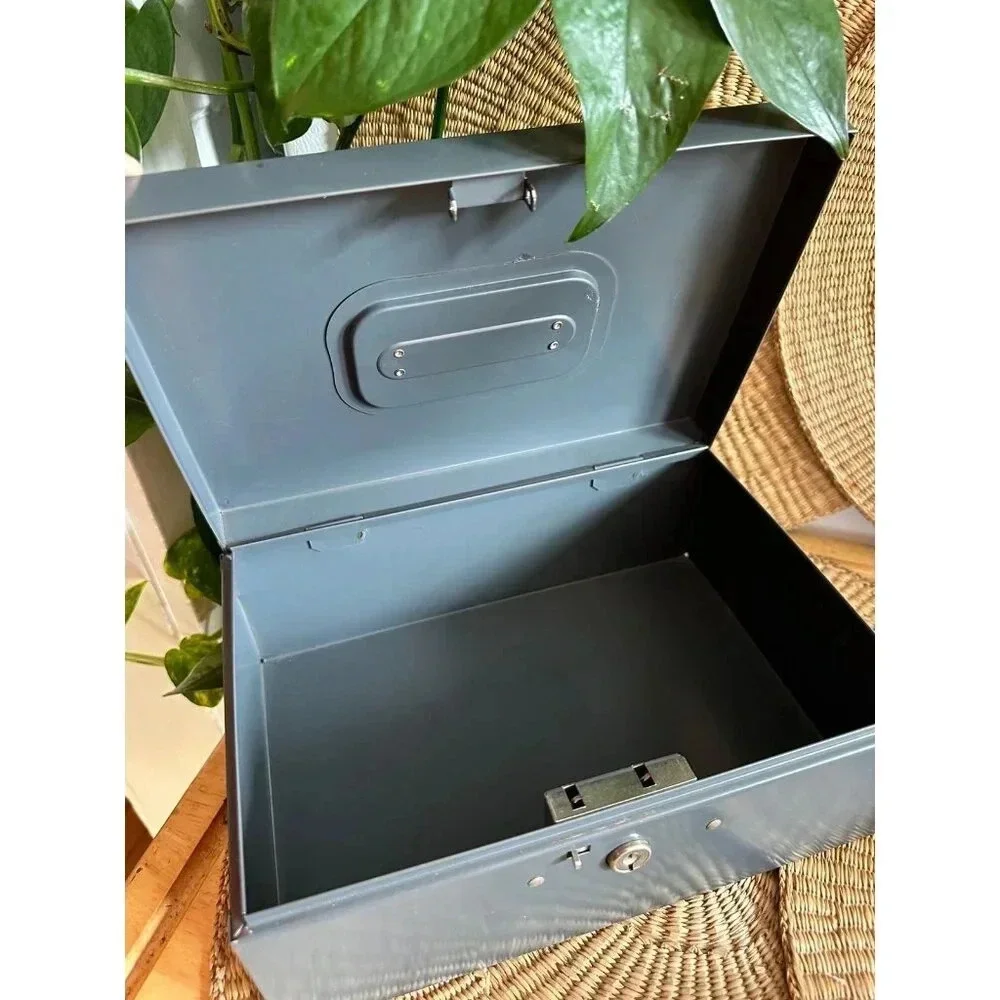 Gray Metal Lock Box